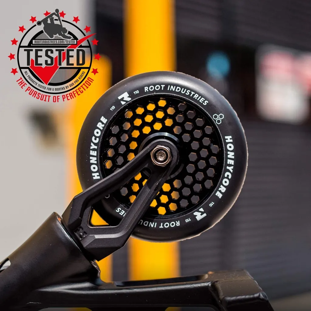 Roues Root Honeycore noir 2-pièces légères pour trottinette Stunt