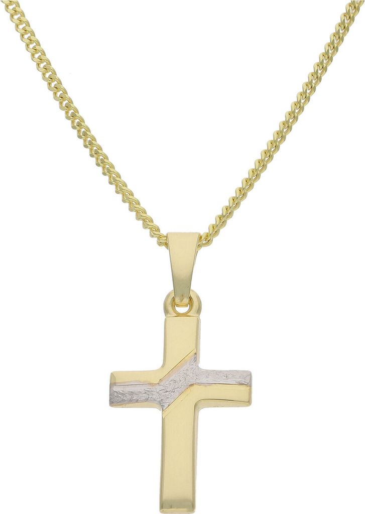 JuwelmaLux Anhänger 333/000 (8 Karat) Gold- und Weißgold Kreuz JL14-02-0237