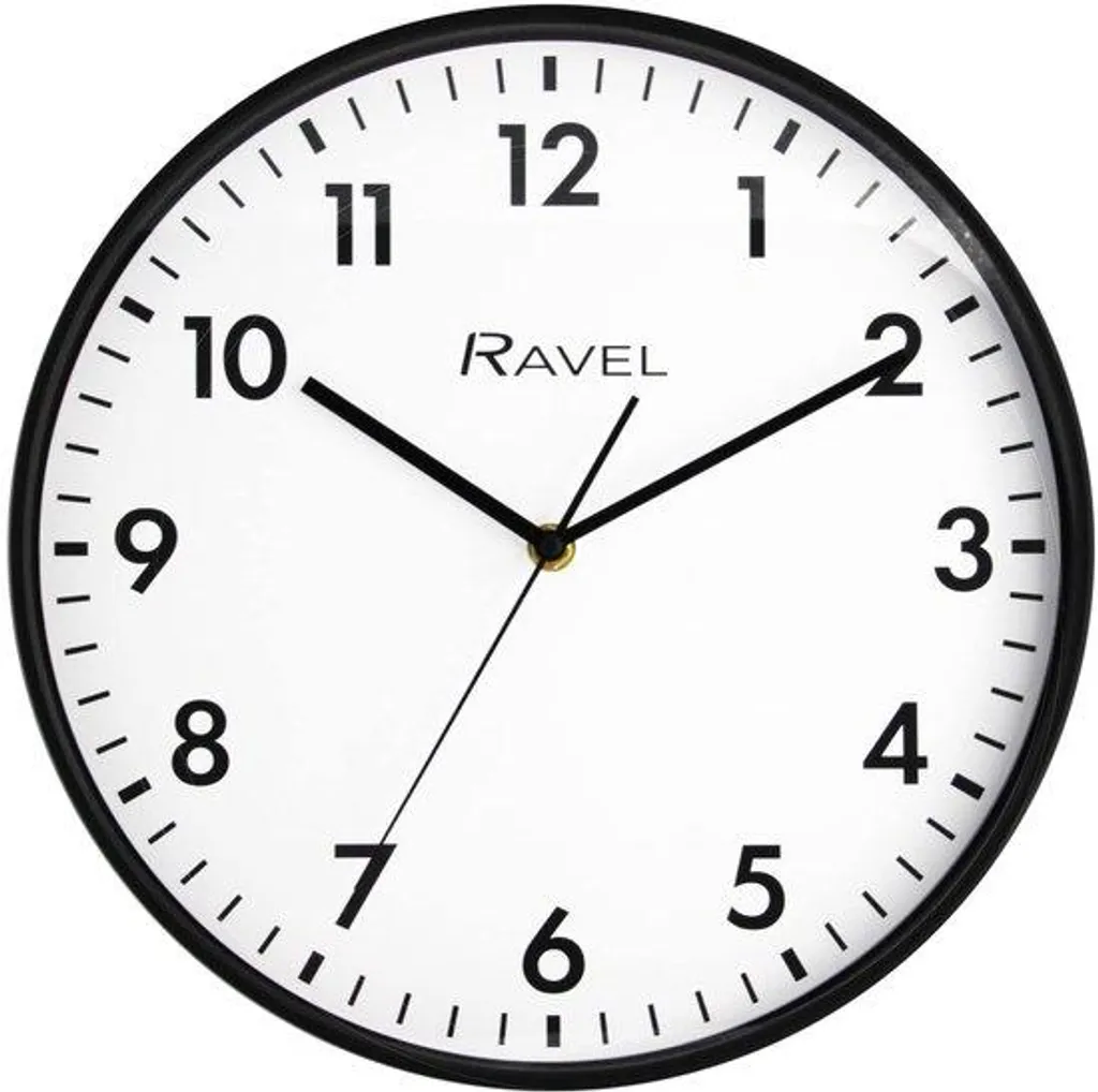 Fini les retards avec cette horloge murale quartz 30 cm noire précise