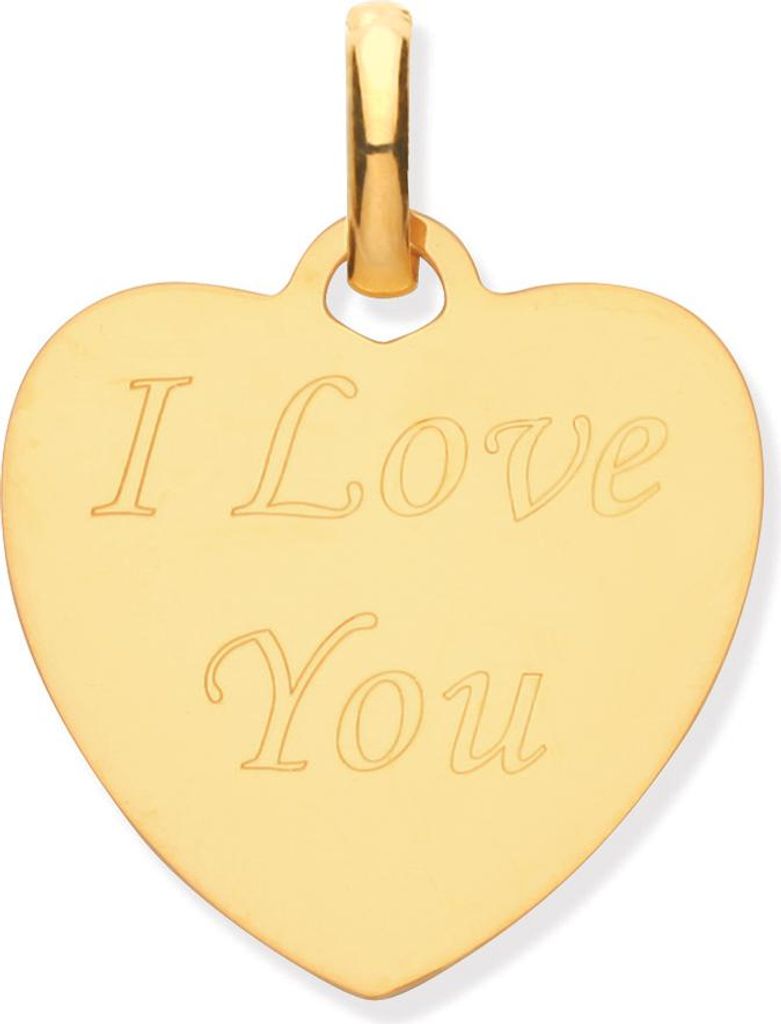 Schöner 9 Karat (375) Gold Herz Damen - Anhänger - 21mm*16mm; TRS28139