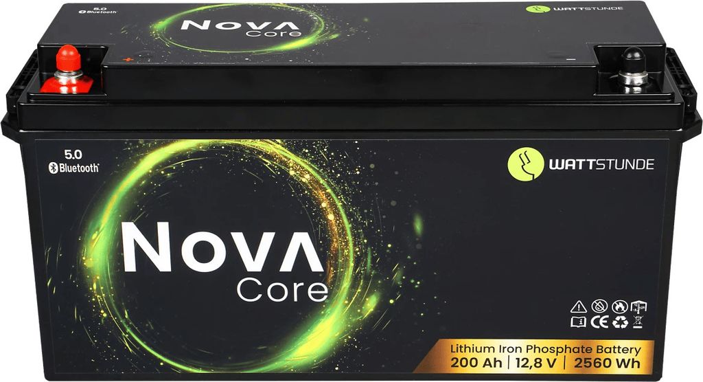 WATTSTUNDE NOVA Core Batterie 12,8V 200Ah 2560Wh LiFePO4 mit 0% MwSt nach §12 Abs. 3 UstG