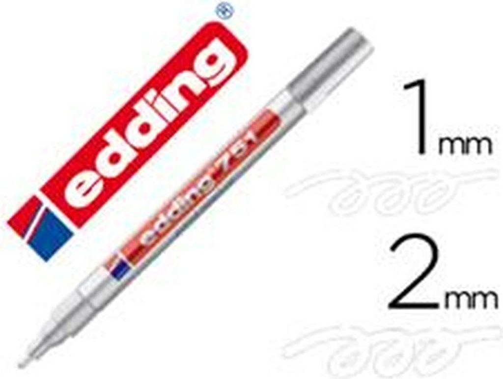 A product image showing an Edding 751 marker with branding and size indicators.