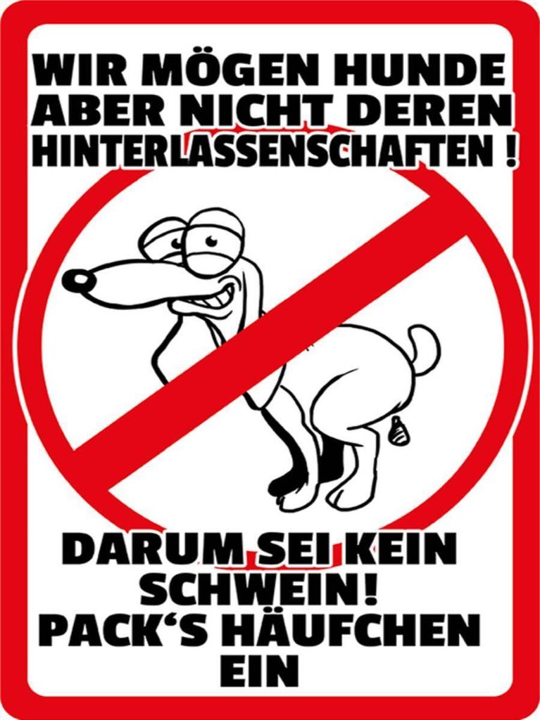 vianmo Holzschild 40x30 cm wir mögen keine Hundehäufchen