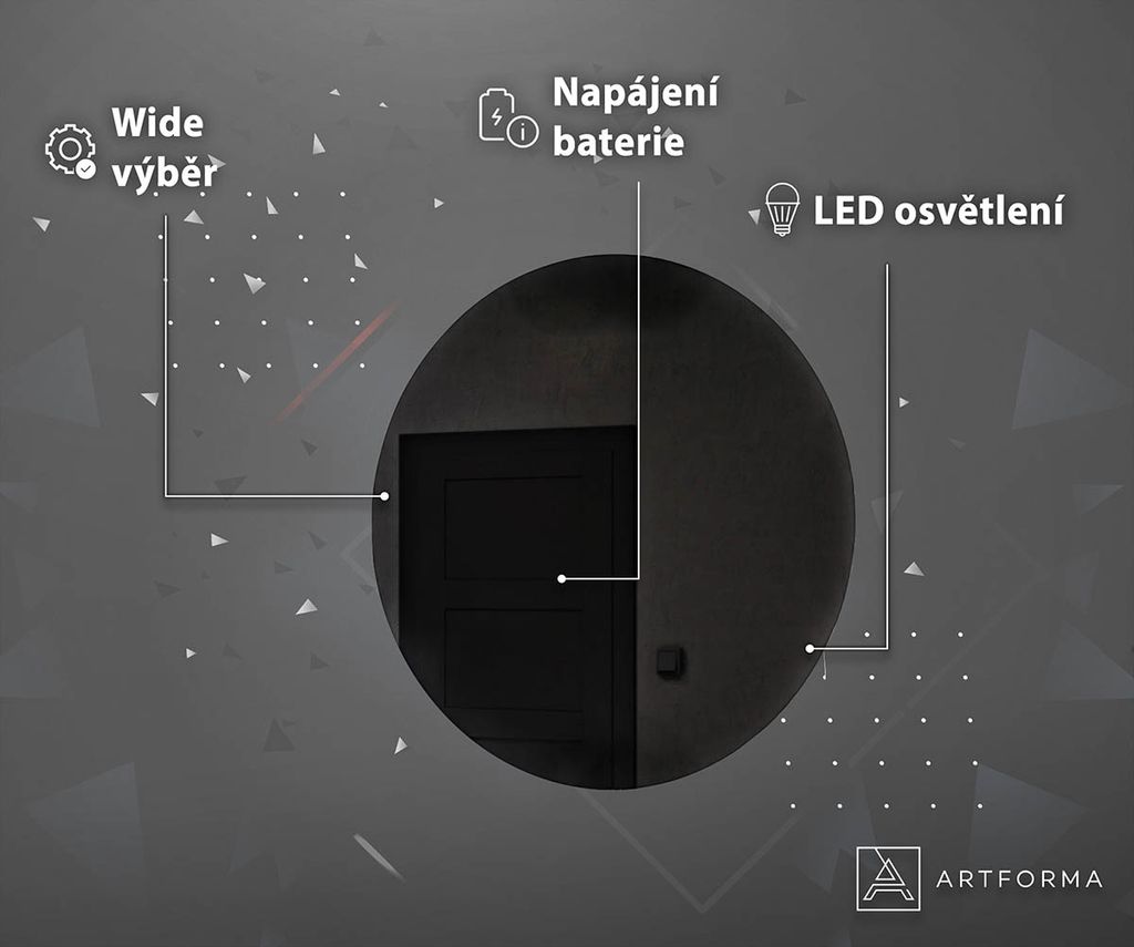 Artforma Kulaté koupelnové zrcadlo s osvětlením LED s Obrázek produktu 4