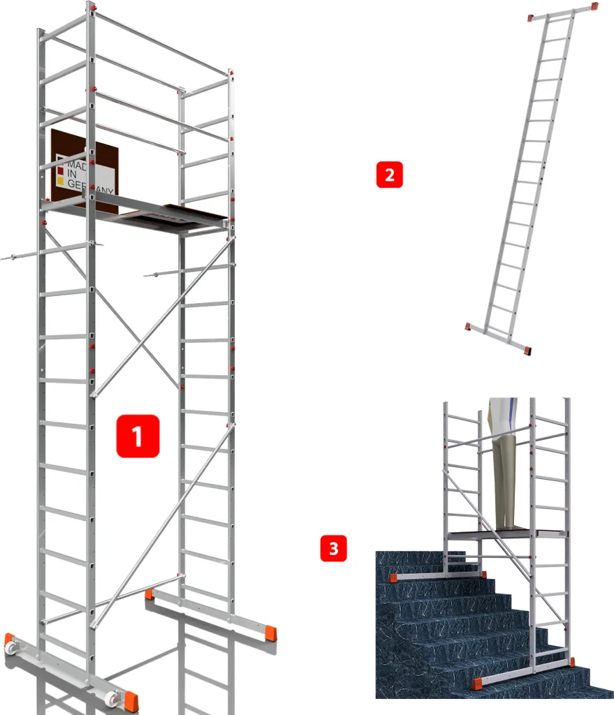 ALTEC AluCombine 3.0-500 Echafaudage mobile aluminium 5m avec 2 roues