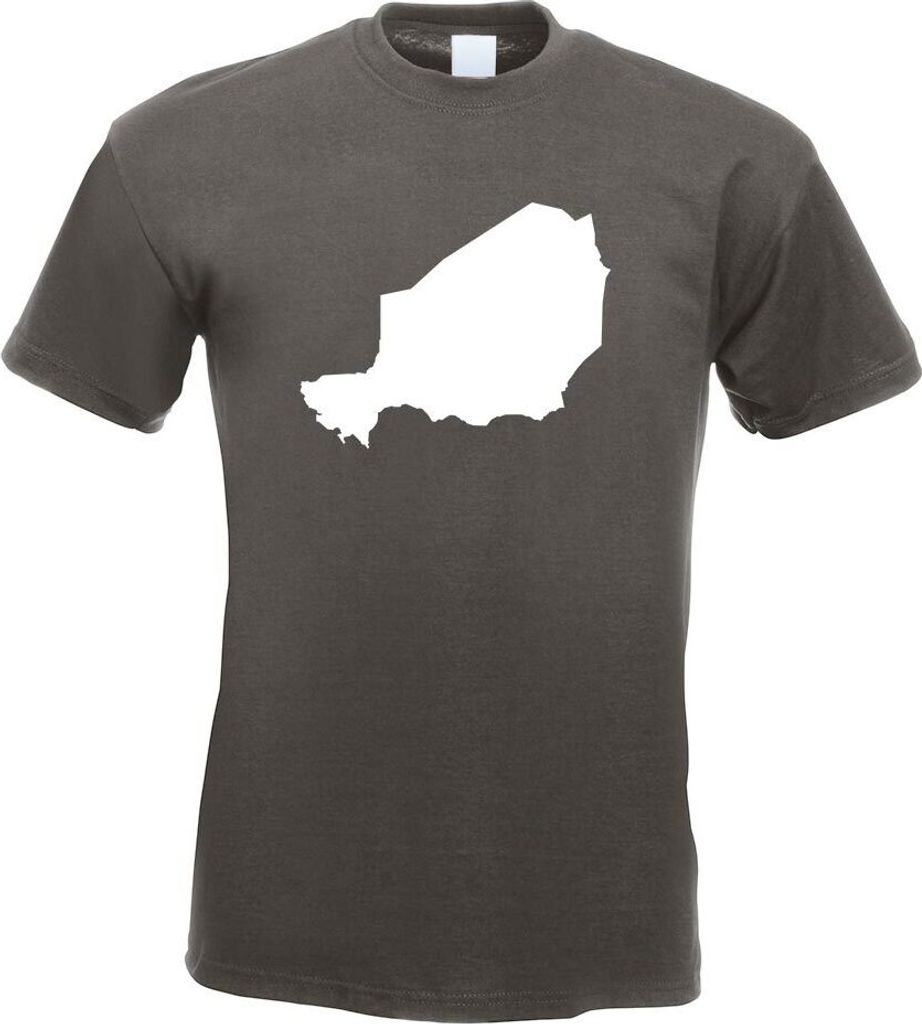 Kiwistar - T-Shirt - Graphit - Niger Umriss Kontur Herren Funshirt Bedruckt Design Sprüche Spruch Motive - mit Motiv Bedruckt - Funshirt Design - ...