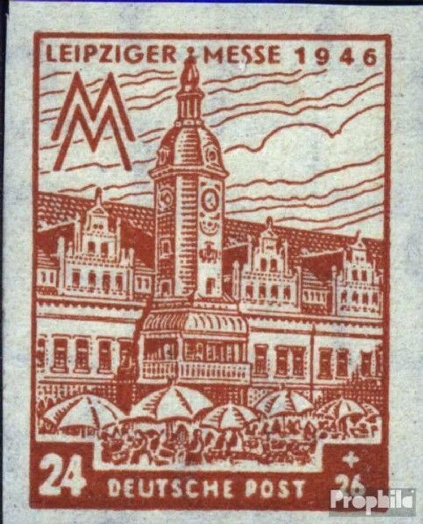Briefmarken Sowjetische Zone (All.Bes.) 1946 Mi 164B Y postfrisch Leipziger Messe