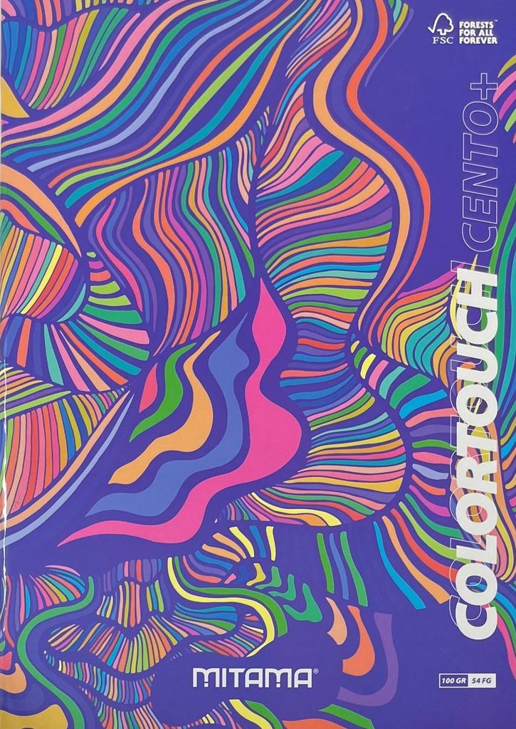 Notizbuch, hefte "Color Touch", A4+, liniertes, 52+2 Blatt, lila-marmor, MITAMA