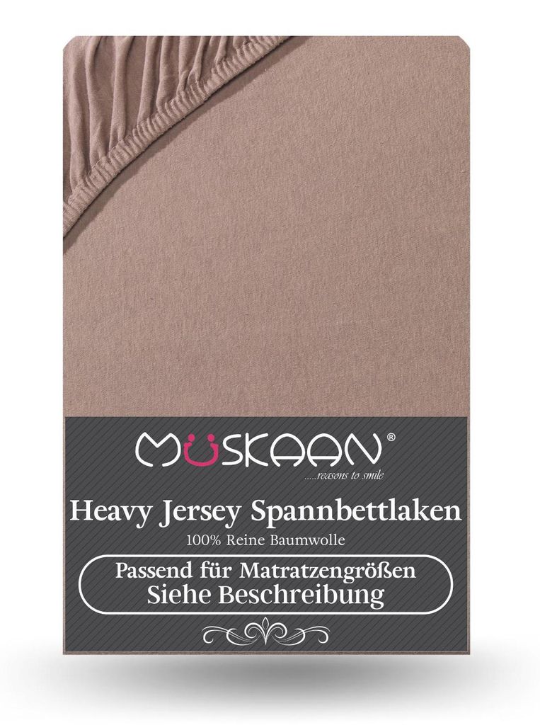Heavy Jersey Spannbettlaken 180x200 cm - 200x200 cm + 15 cm Produktbild 