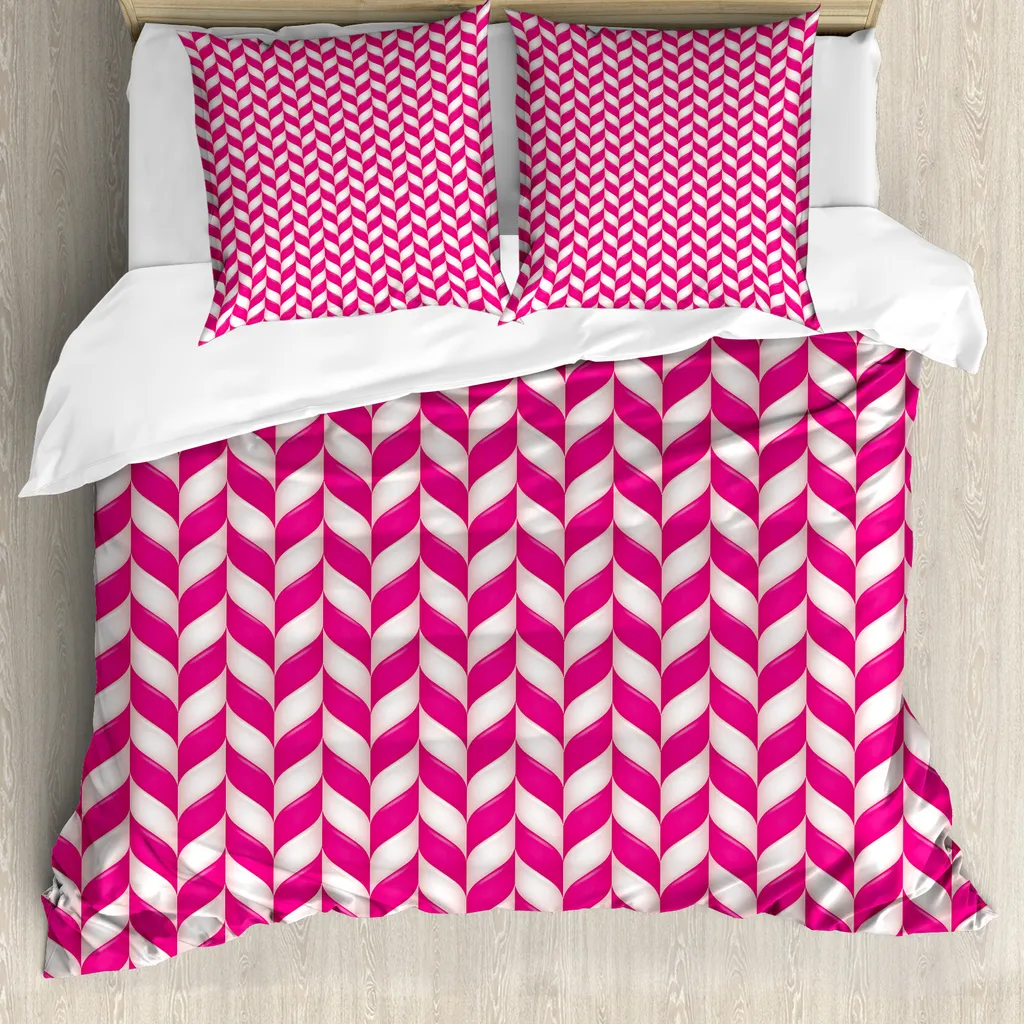 Copripiumino Astratto ABAKUHAUS Magenta e Bianco 200x200 Antiacaro