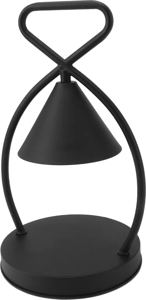Lampe chauffe-bougie en fer noir avec 2 ampoules GU10 incluses