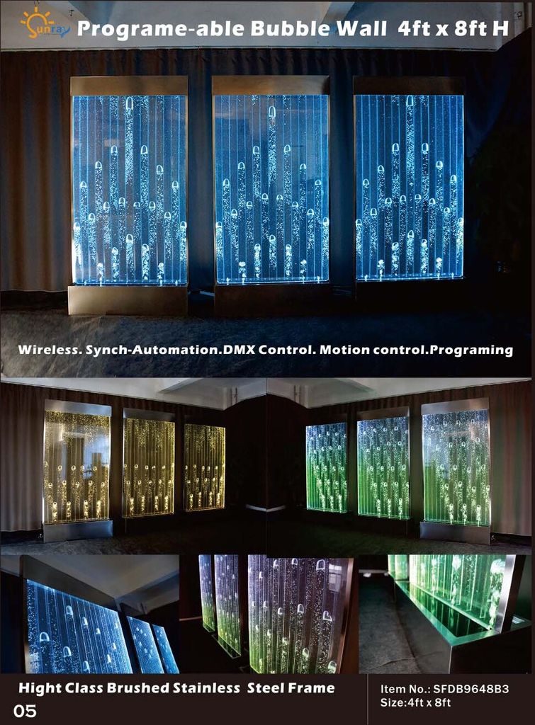 Moderne Trennwand Wasser Wände LED Wasserwand Beleuchtete Wand Säulen 120x240cm