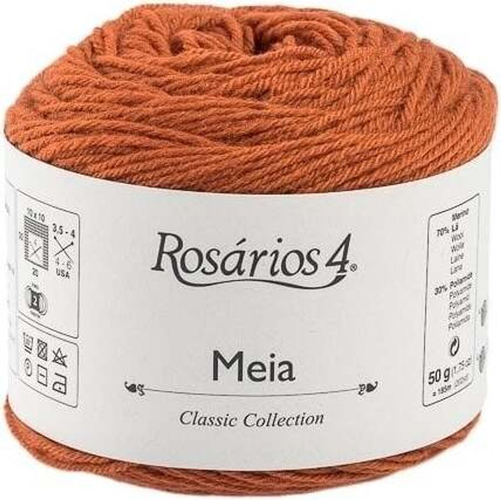 Rosários 4 Meia 25 Brick Strickgarn