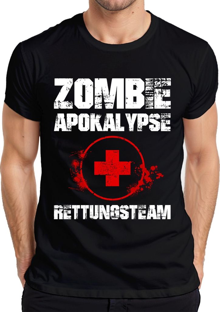 Zombie Apokalypse Rettungsteam Sanitäter Notfall Erste Hilfe Blut Herren T-Shirt, Schwarz, S