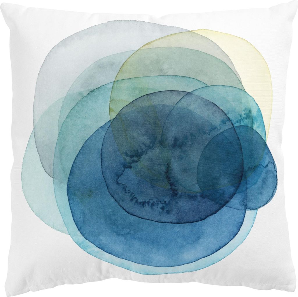 Dekokissen mit Motiv drinnen / Indoor Zierkissen Samt waschbar Design blau Abstrakt Sofakissen mit Füllung