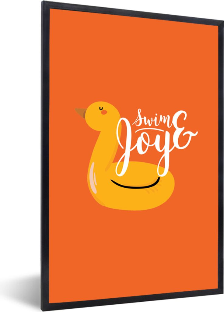 MuchoWow Gerahmtes Poster Orange - Gelb - Schwimmband 20x30 cm - Poster mit Schwarzem Bilderrahmen Wandposter Rahmen Foto Bilder - Drucken - Bild...