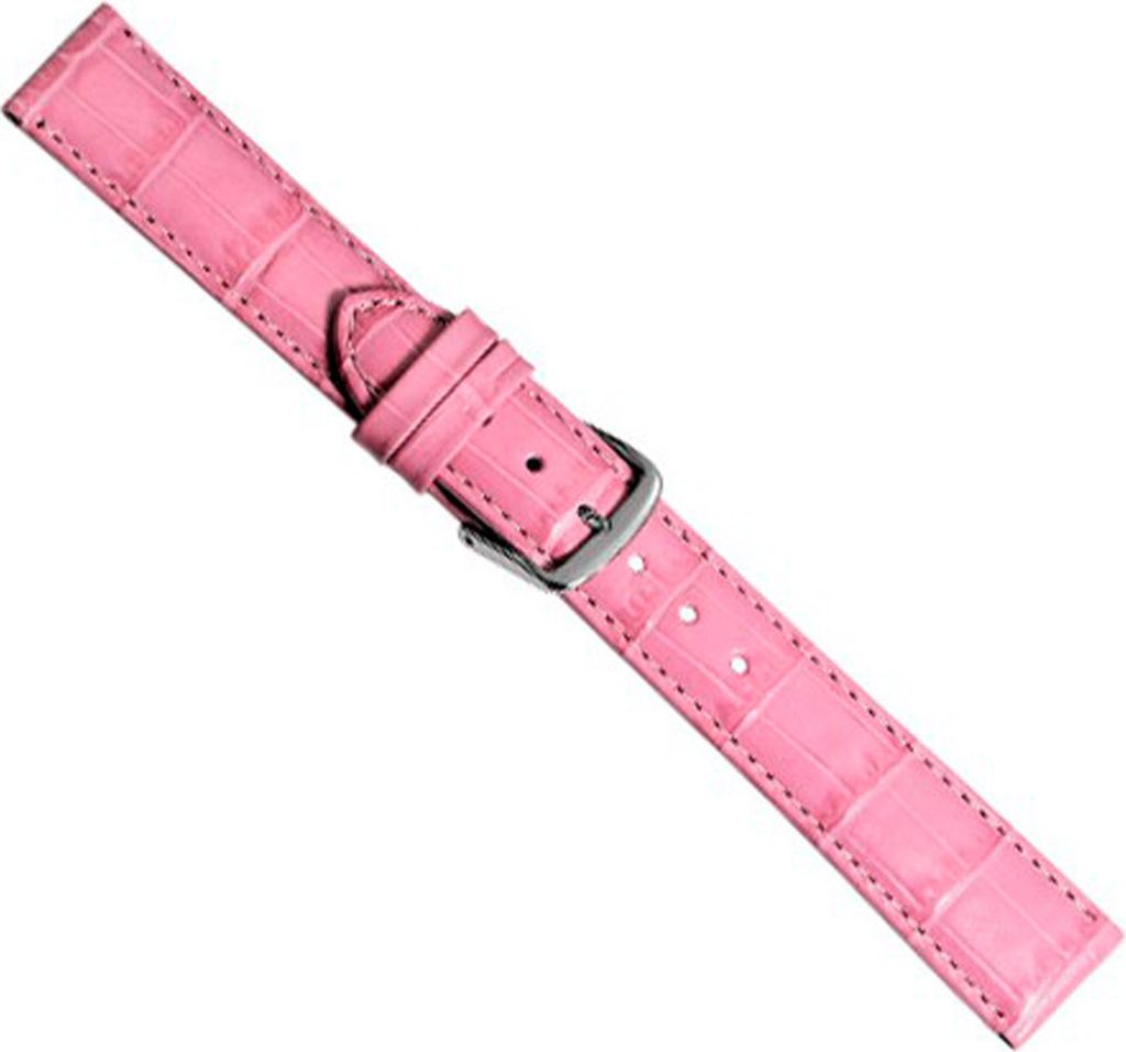 Uhrenarmband Kalbsleder Rosa Alligatorprägung 20330S, Stegbreite:12mm