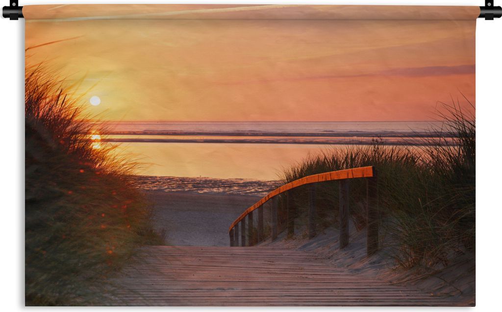 MuchoWow Wandteppich Wandbehang Strand - Sonne - Farben 90x60 cm Tapisserie Dekoration Wandtuch - Wandskulpturen - Bildteppich