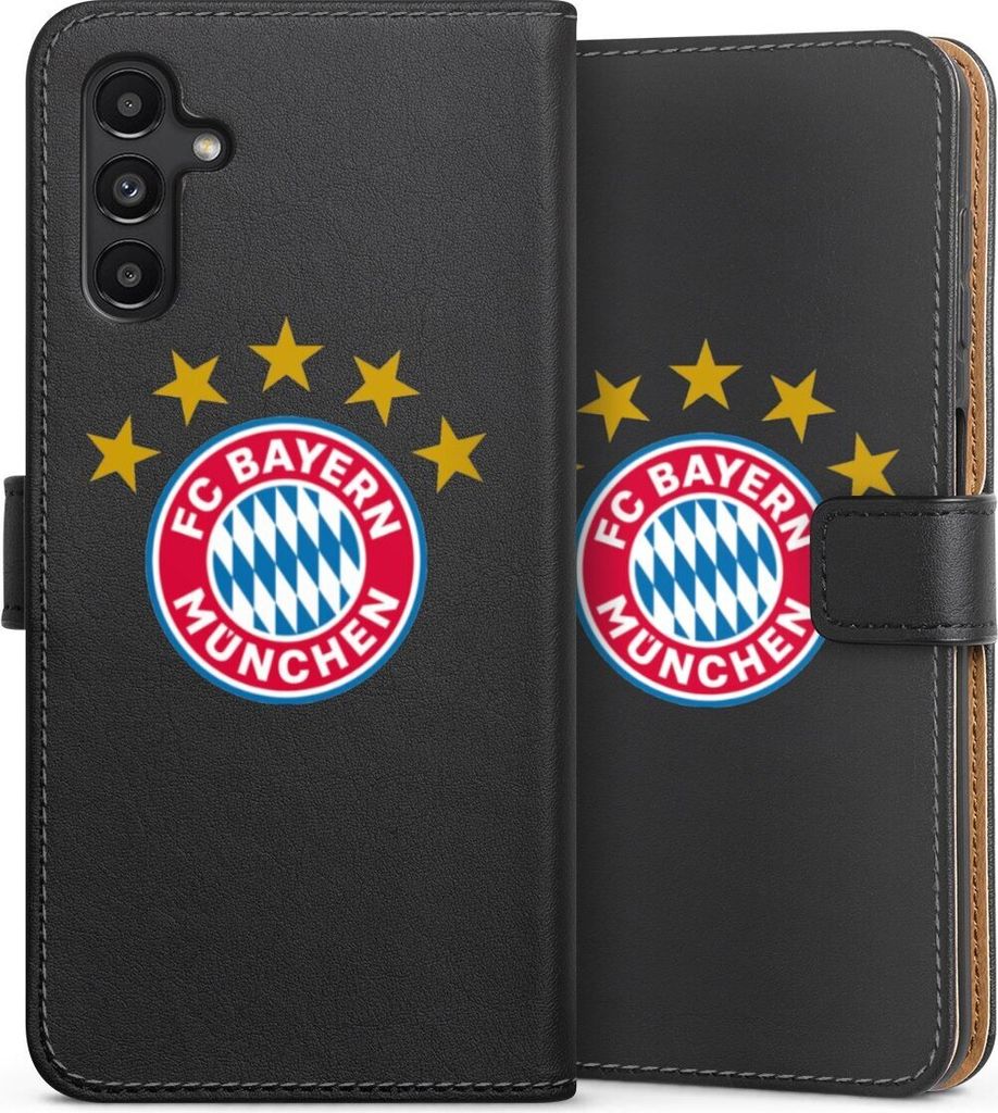 DeinDesign Klapphülle für Samsung Galaxy A13 5G Handytasche Lederhülle Tasche FC Bayern München FCB Sterne
