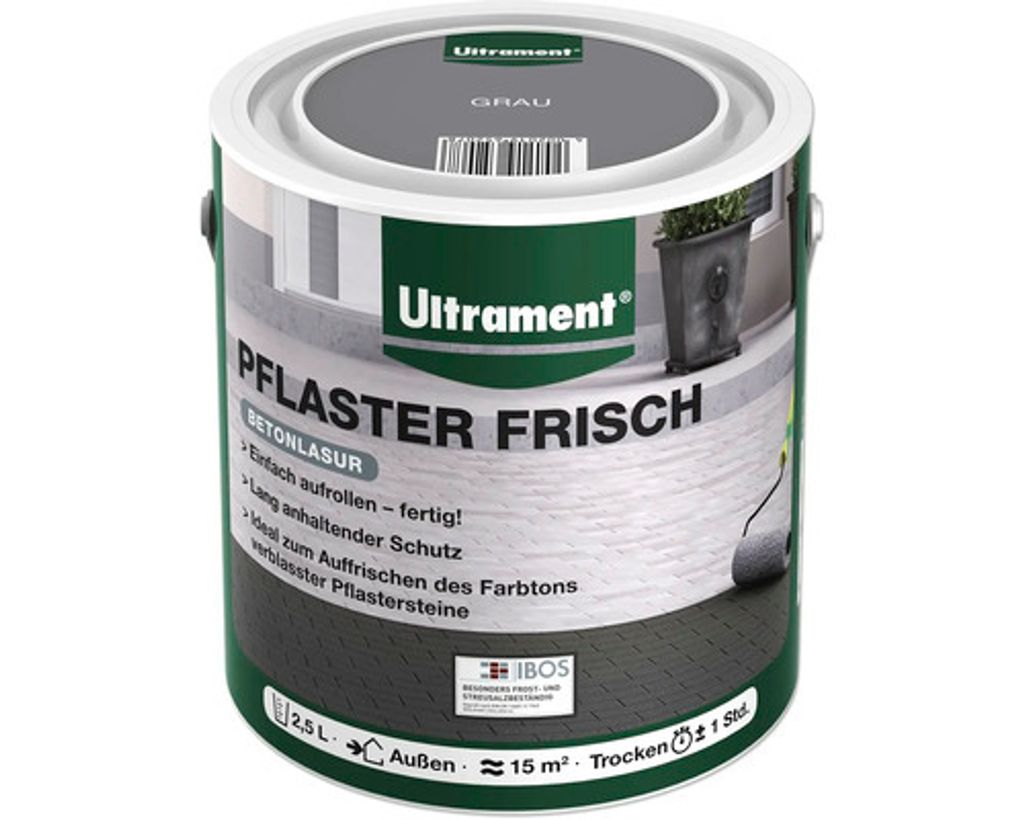 ULTRAMENT Pflasterfrisch Lasur grau 2,5 l Produktbild 