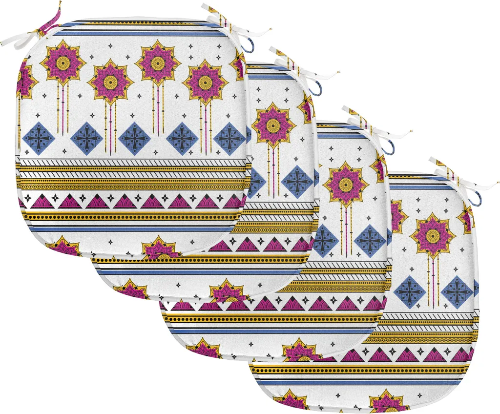 Coussin de Chaise Antidérapant Lot de 4 Maya Imperméable pour Cuisine