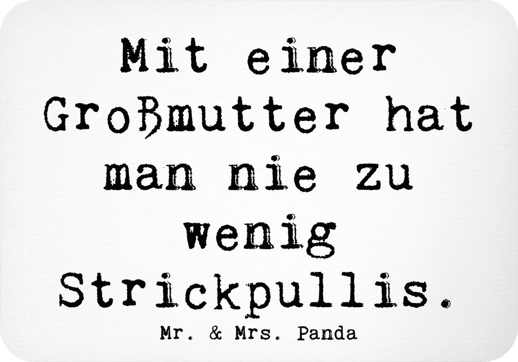 Mr. & Mrs. Panda Kühlschrankmagnet Spruch Großmutter Strickpullis - Weiß - Geschenk, handgemacht, whiteboardmagnet, Zuhören, Notizhalter, wandm...
