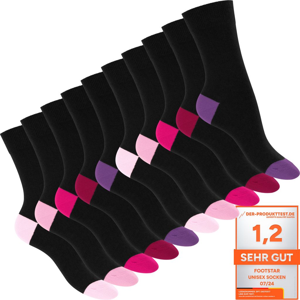 Footstar Damen und Herren Baumwoll-Socken (10 Paar) mit Produktbild 