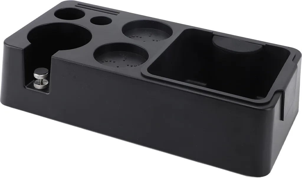 Coffee Knock Box Mehrzweck große Kapazität Shock Absorbant Kaffee Portafilter Halter Kaffee Tamper Station für Home Bar Schwarz