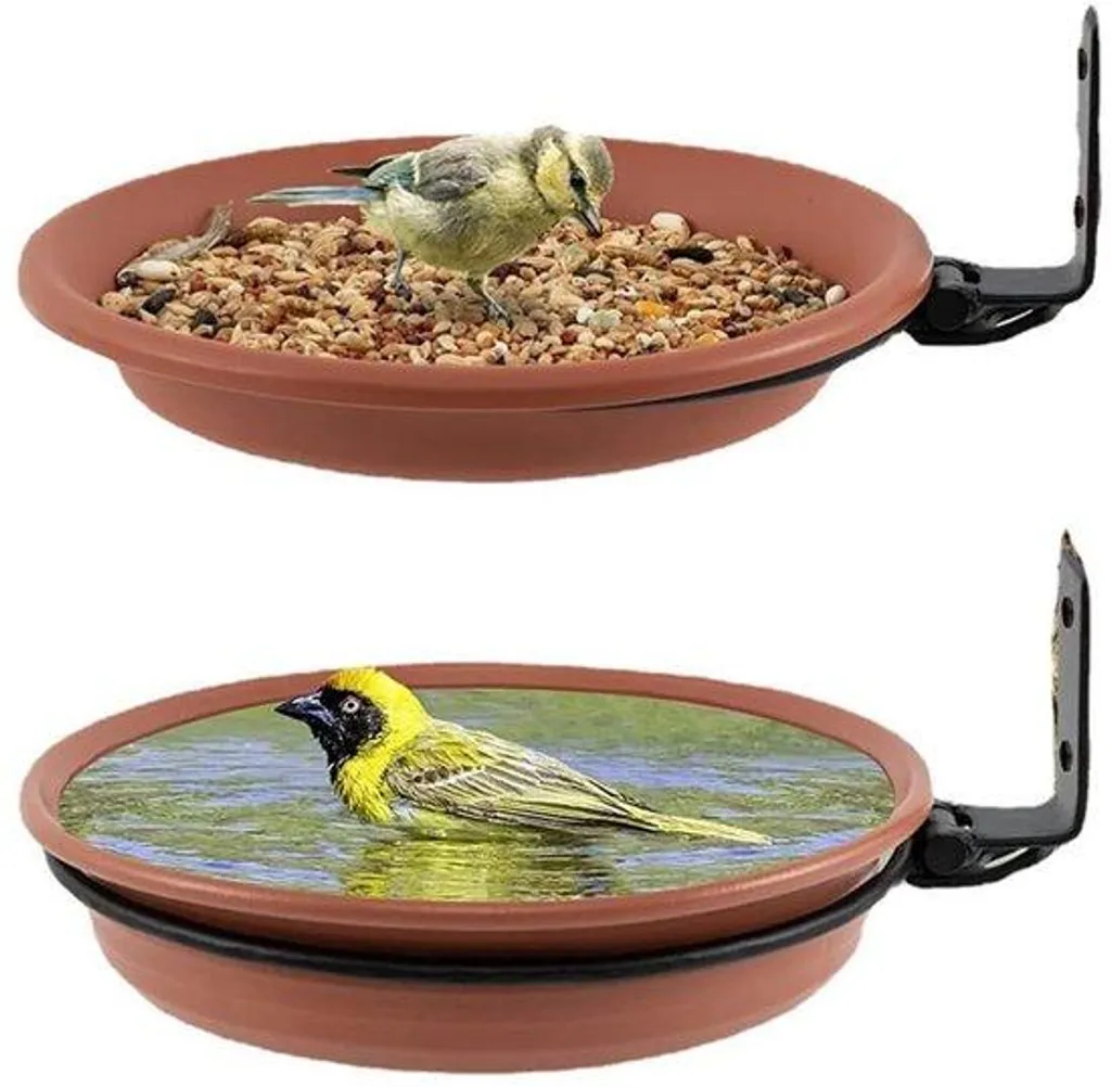 Nichoir rond en bois marron avec fixation murale pour petit oiseau