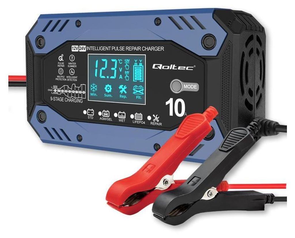 QOLTEC 52482 Inteligentna ładowarka do akumulatora STD AGM Zdjęcie produktu 