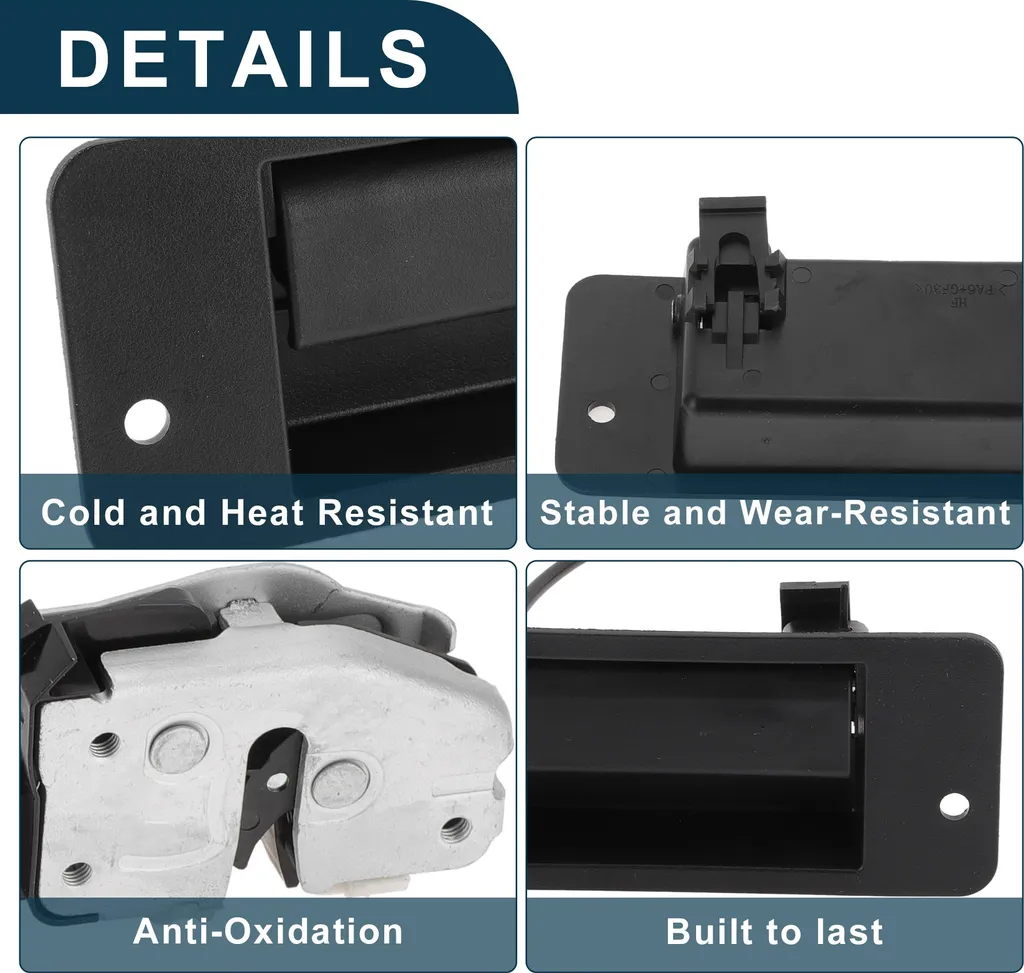 Poignée de Hayon Arrière pour Ford E150 E250 E350 E450 Noire Résistante