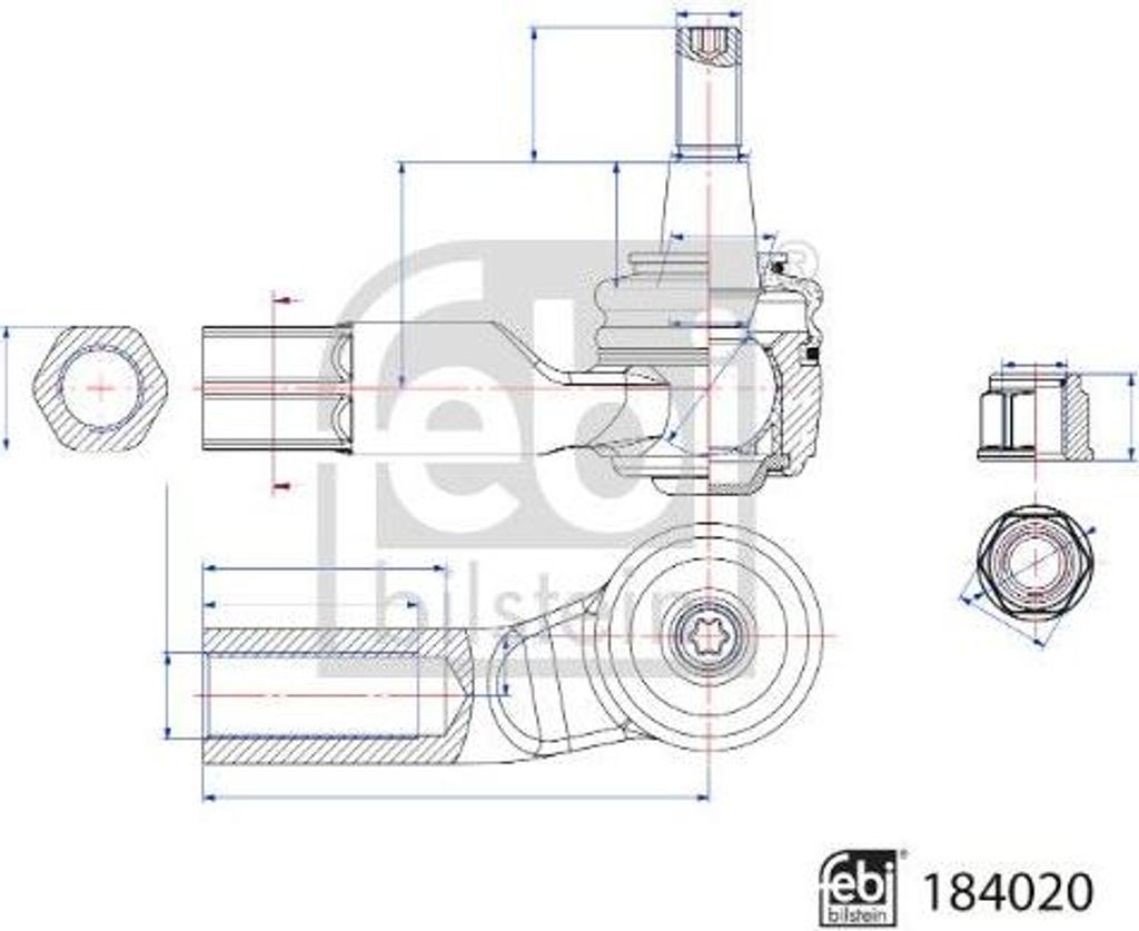 FEBI BILSTEIN 184020 Spurstangenkopf OE 5WA423812E kompatibel mit A3 8Y, Formentor, Leon, Octavia, Caddy, Tiguan