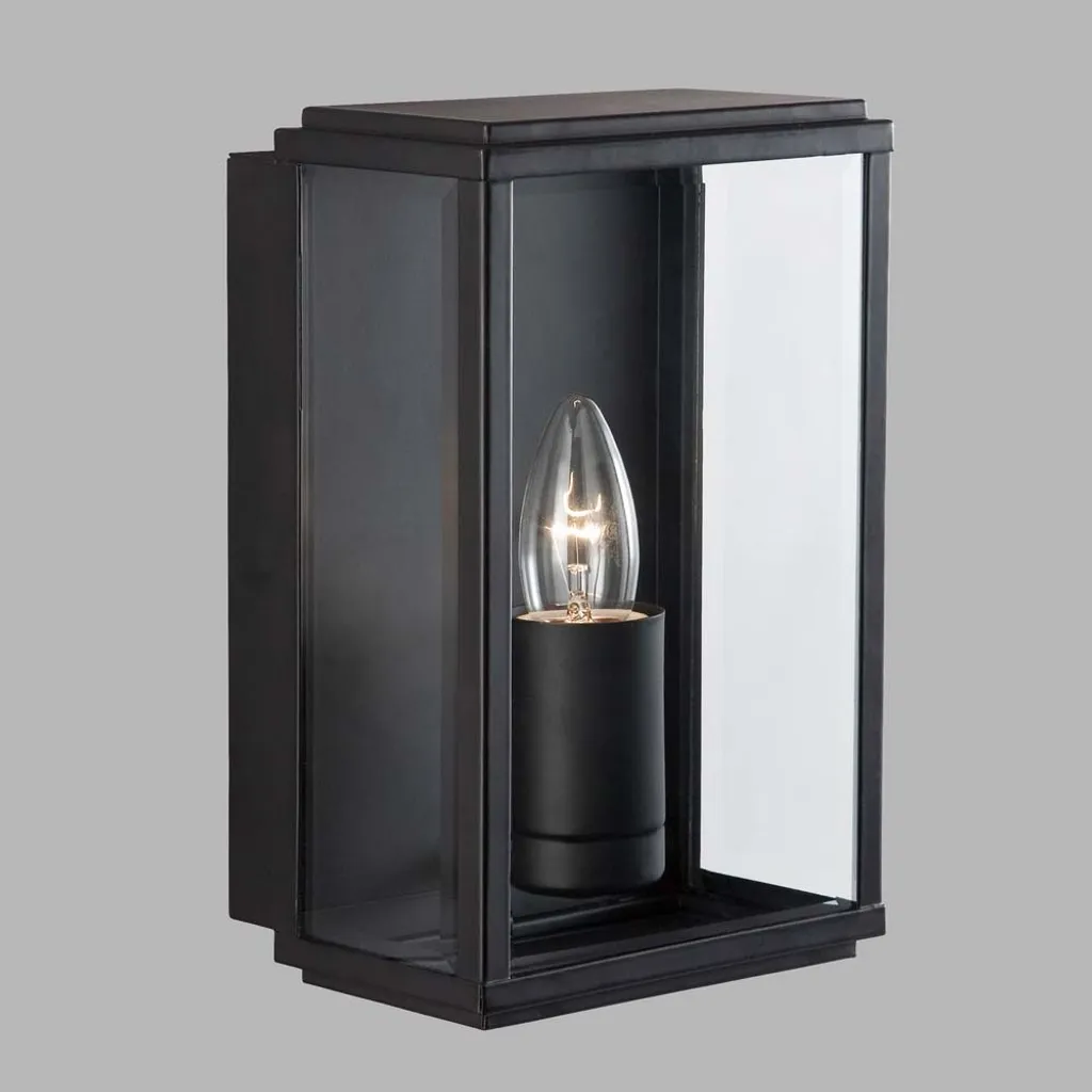Applique murale extérieure lanterne noire rustique Box pour entrée E14 - 6