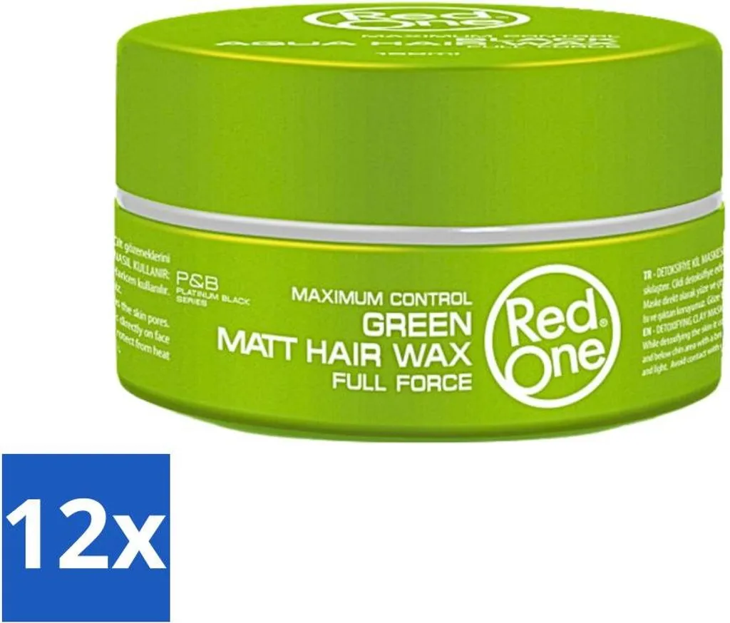 Red One Verde Aqua Hair Gel Wax 150ml | Kit 12 Pezzi per Styling Professionale