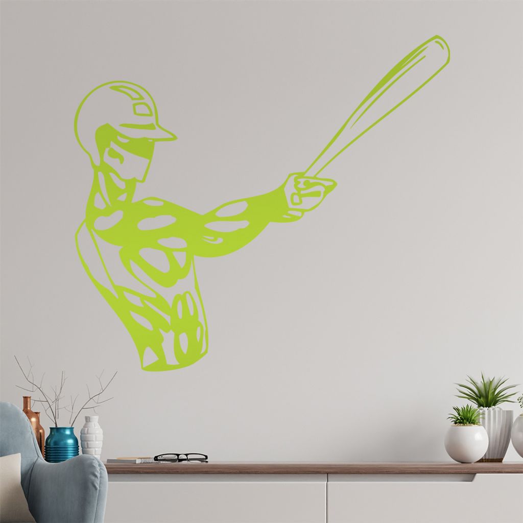 Baseball Spieler Wandtattoo in 6 Größen - Wandaufkleber Wall Sticker - Dekoration, Küche, Wohnzimmer, Schlafzimmer, Badezimmer