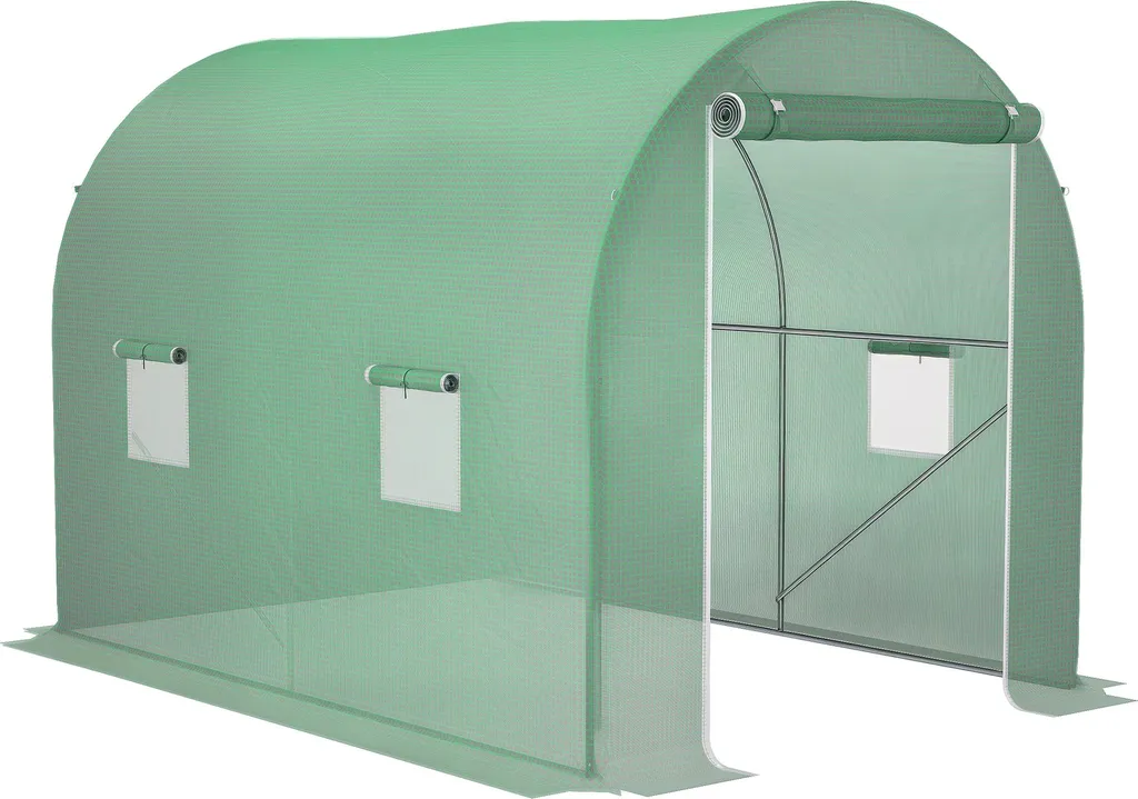 Serre de Jardin Tunnel 3x2m avec Châssis Renforcé et Bâche Anti-UV