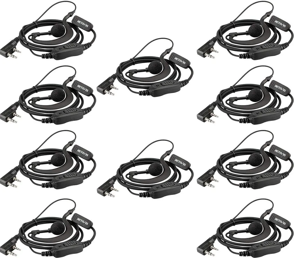 Micro-Oreillette Talkie-Walkie 2 Broches Compatible Retevis RT24 (Pack 10)