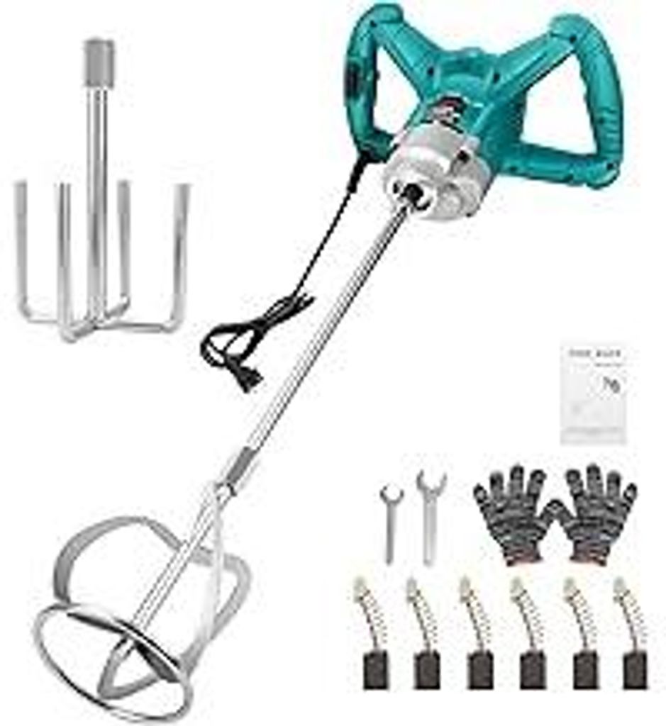 WingFly 3200W Rührwerk Mörtelrührer, 230V Farb-Mörtelrührer Betonrührer, 6 Gang-Getriebe, Farbmörtelrührer Handrührgeräte Elektrischer Be...