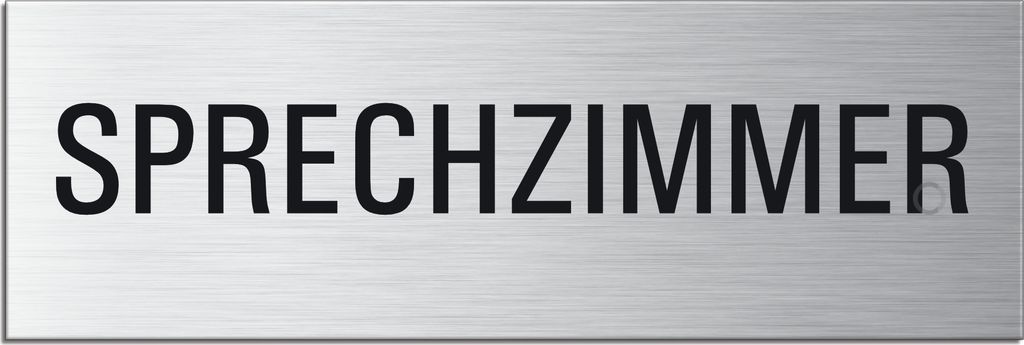 Schild - Sprechzimmer | Türschild 240 x 80 mm Aluminium selbstklebend