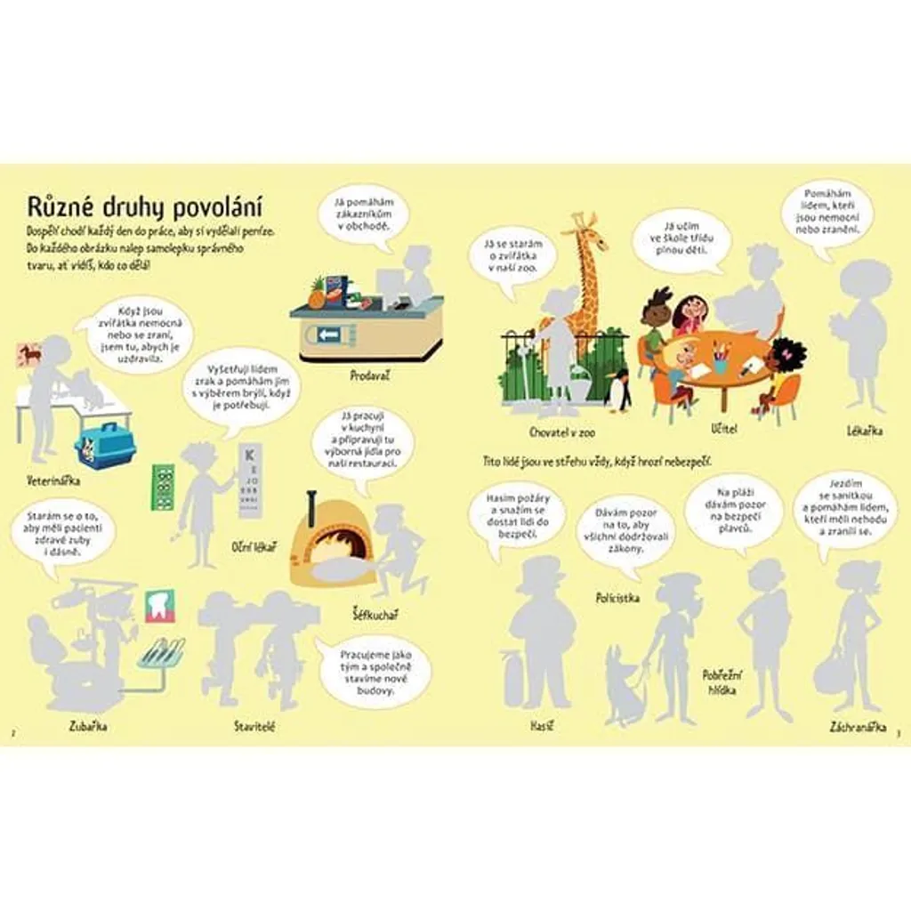 Cahier d'activités avec stickers sur les métiers pour petits enfants