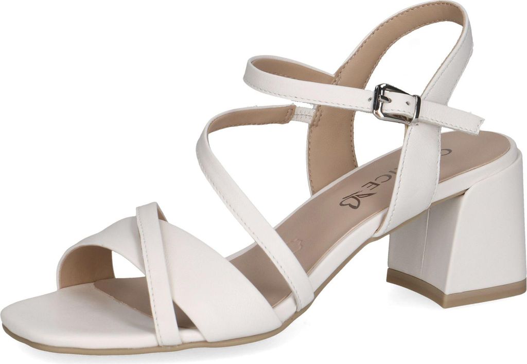 Caprice Damen Sandale mit Blockabsatz und Karree Form 9-28302-46, Größe:41 EU, Farbe:Weiß