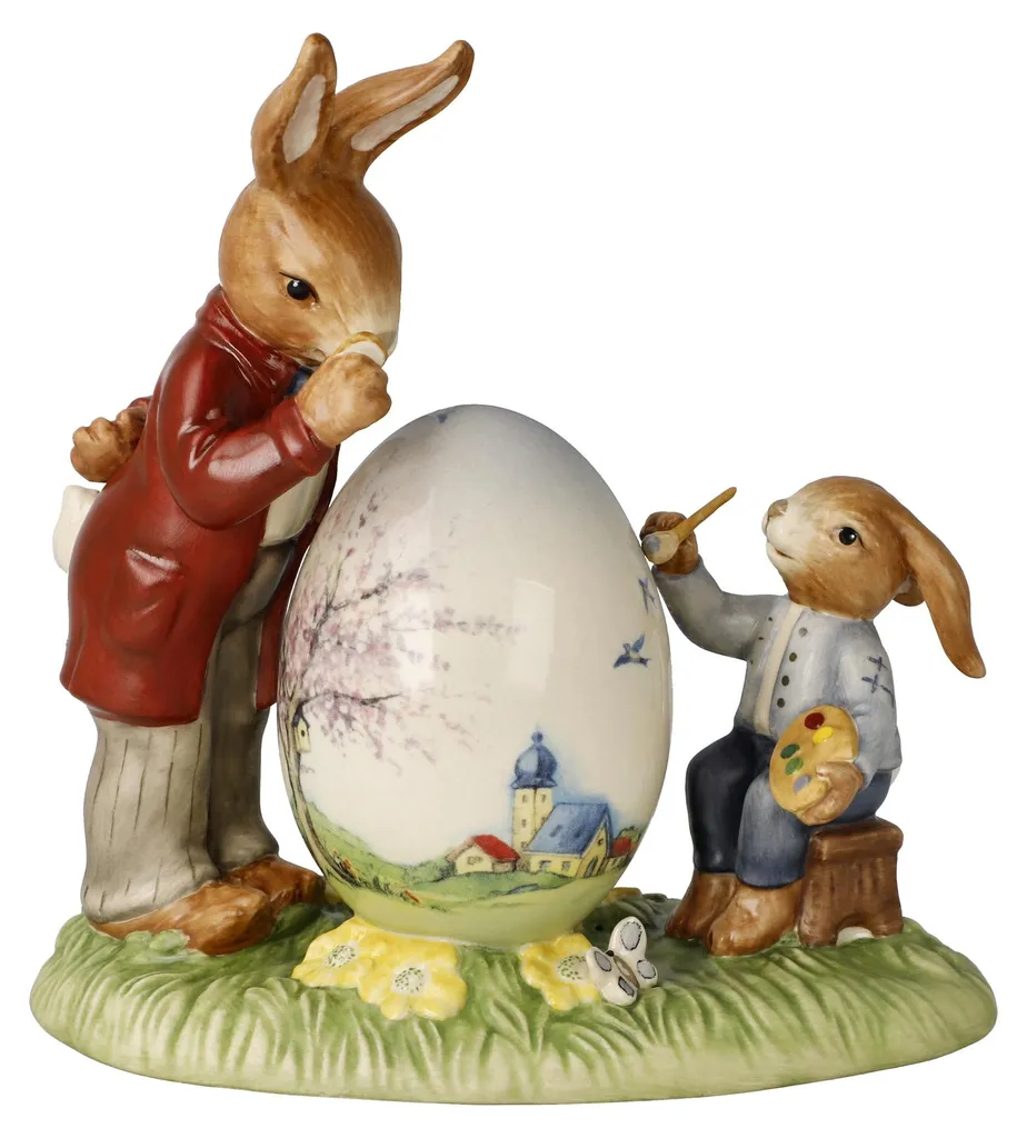 Décoration de Table Pâques Goebel - Figurine Lapin Scolaire en Grès