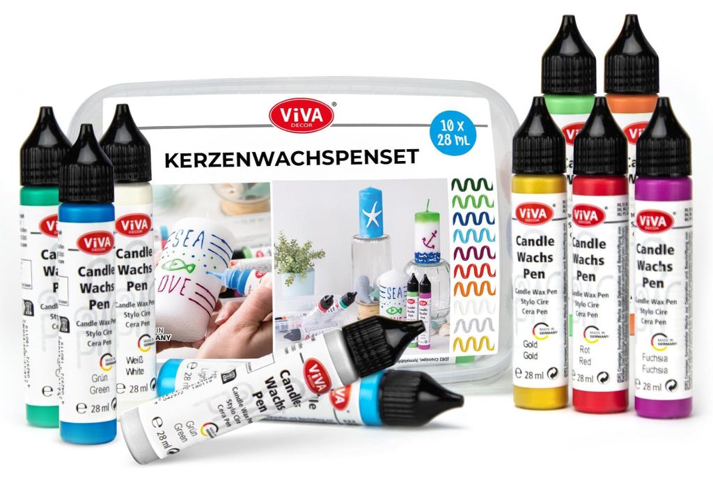 LM-Kreativ Wachs Pen Set Unterwasserwelt, 10 x 28 ml – Produktbild 