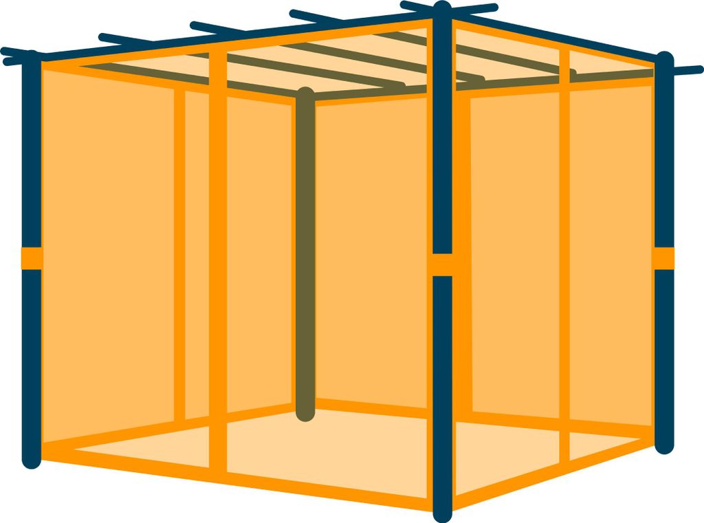 PRIMEYARD Moskitonetze für Pergola Classic 3x3 m - Polyester - mit Schienensystem und Reißverschluss - champagnerfarben