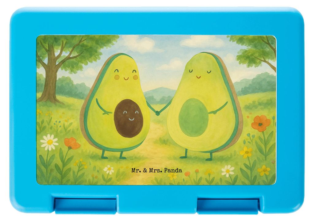 Mr. & Mrs. Panda Brotbehälter Avocado Pärchen Design - Weiß - Geschenk, Gesund, Familie, Hochzeit, Bento Box, Geburt, Bentobox, Vesperbox, Lunch...