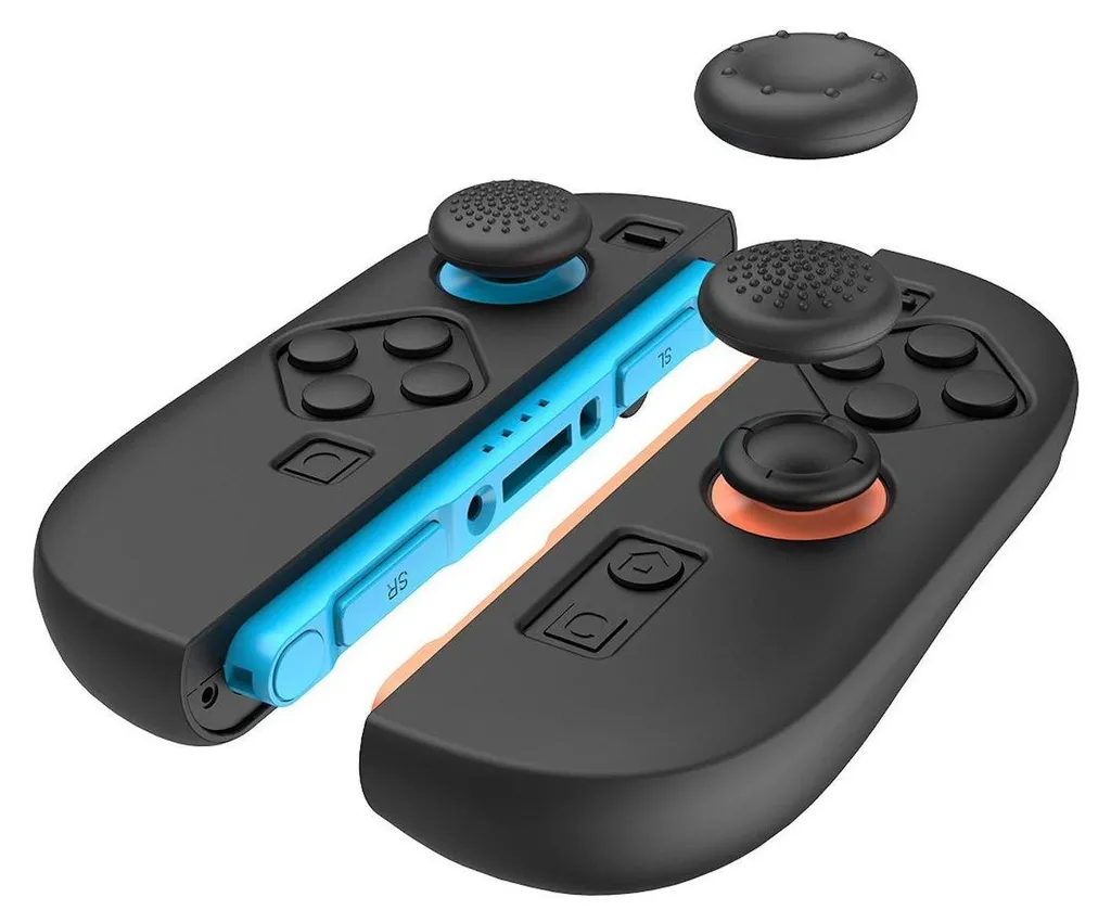 Cover Silicone Switch 2 Joy-Con Grip Nero: Ergonomia Pro e Anti-Drift Caps
