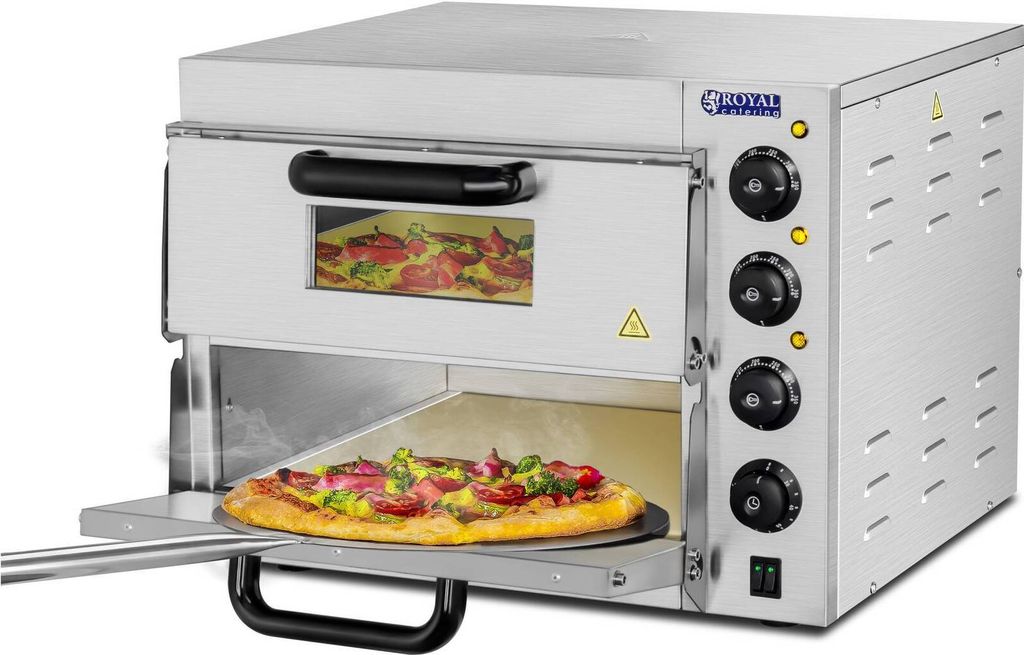 Expondo Royal Catering Elektro-Pizzaofen - 1+1 x 40 cm - 2 Kammern - 3000 W - 230 V - manuell -