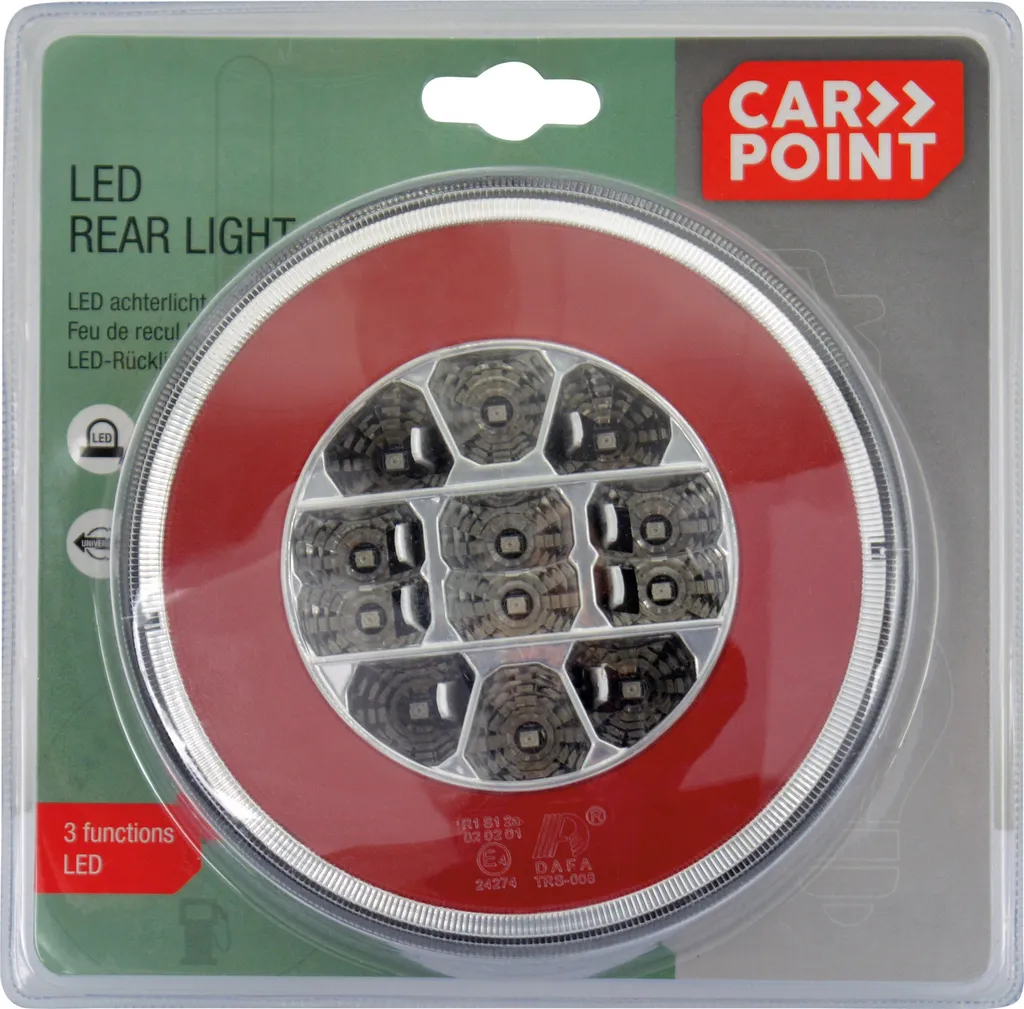 Feu arrière Carpoint LED 3 fonctions pour remorque et caravane 12V