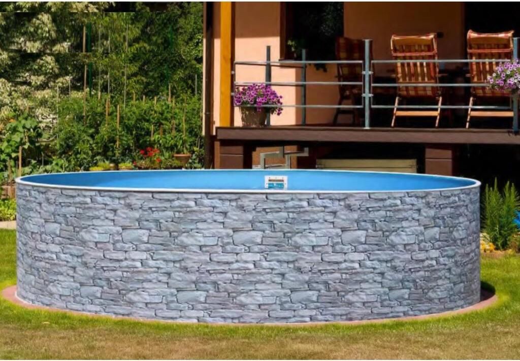 2BAL Mountfield Azuro 5,0 x 1,2 m STONE - ohne Leiter und Filter mit Off-Axis-Löchern in 2 Kartons