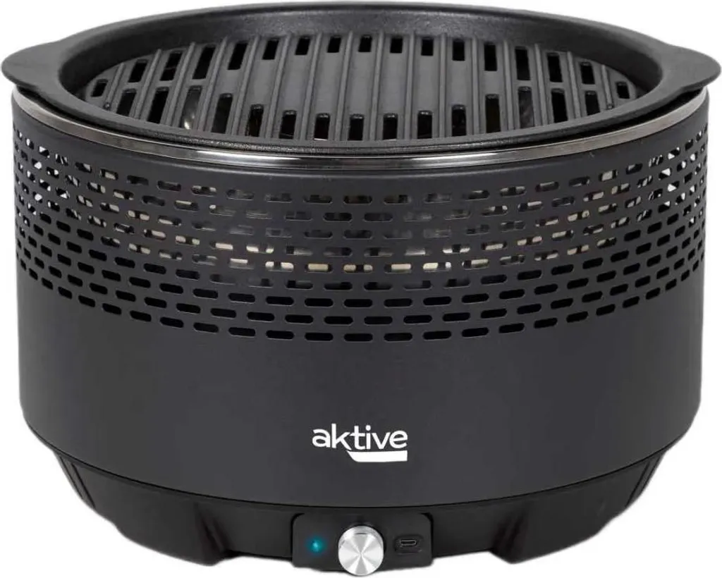 Gril de cuisson sans fumée 31 cm argenté avec ventilation active